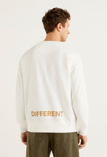 Cremefarbenes Sweatshirt aus Bio-Baumwolle