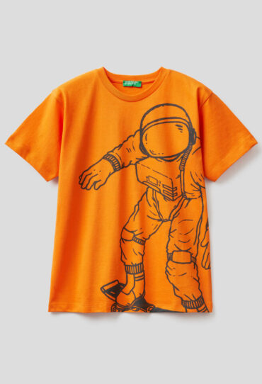 T-Shirt mit kurzen Ärmeln und Maxi-Print