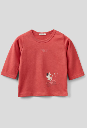 Warmes T-Shirt aus Bio-Baumwolle mit Print