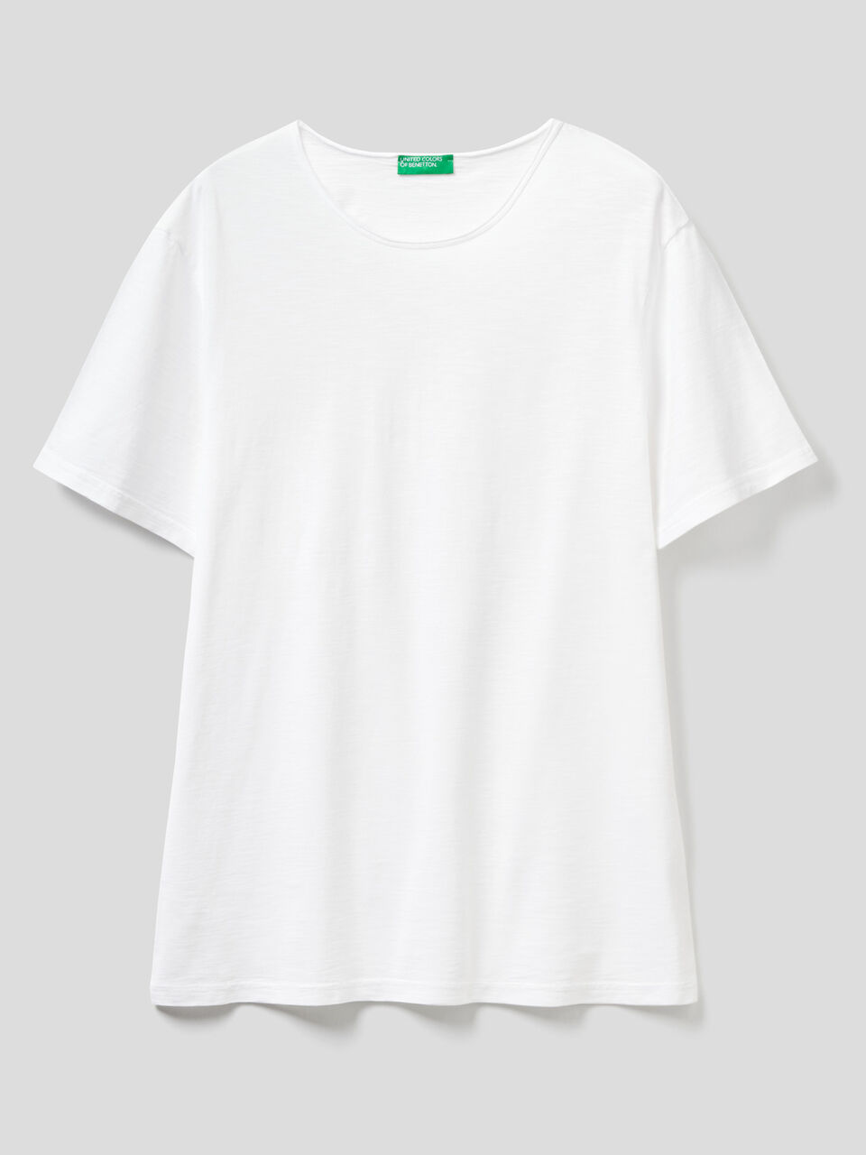 T-Shirt aus geflammter Baumwolle in Weiß