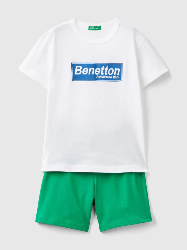 Zweiteiler T-Shirt und Bermuda aus 100% Baumwolle