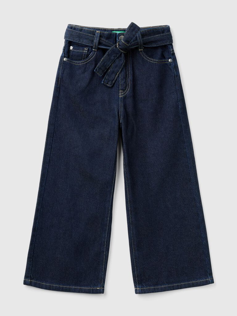 Jeans wide fit mit Schärpe