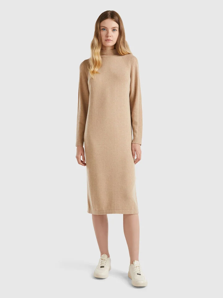 Midikleid aus gemischtem Cashmere