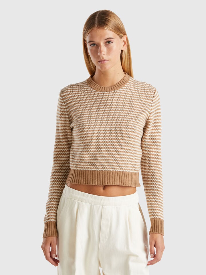 Gemusterter Pullover cropped