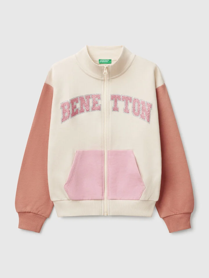 Sweatshirt mit Reißverschluss und hohem Kragen