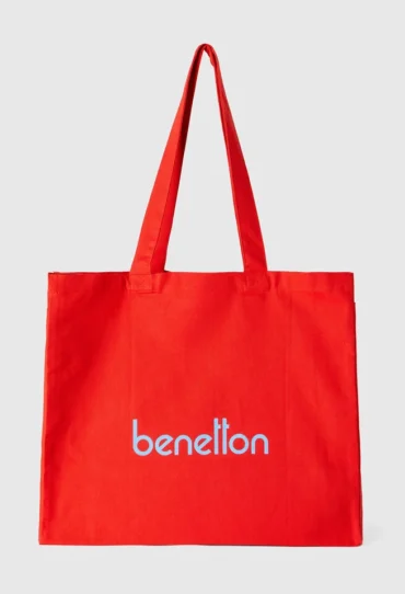 Red tote bag in pure xotton