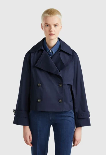 Zweireihiger, verkürzter Trenchcoat