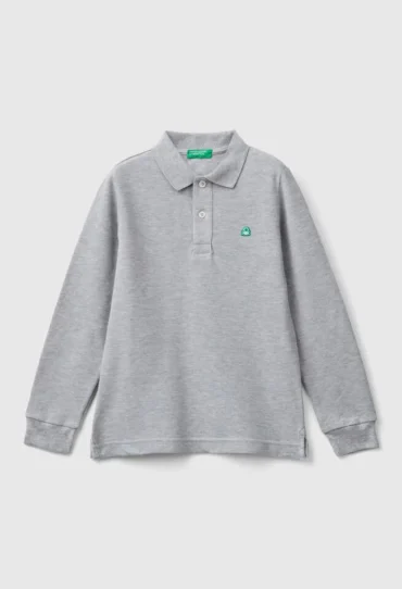 Langärmliges Poloshirt aus Baumwolle