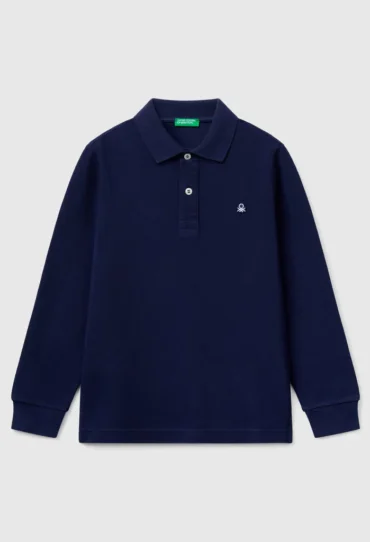 Langärmliges Poloshirt aus Baumwolle