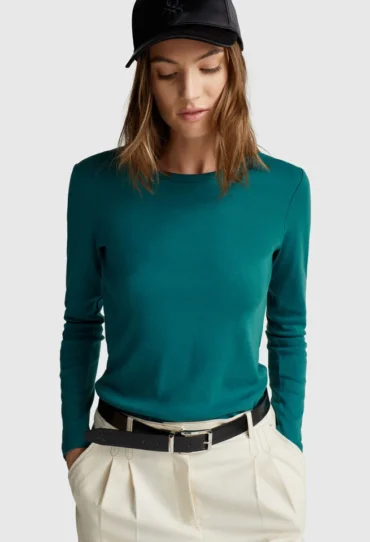 Langarm-T-Shirt aus 100 % Baumwolle