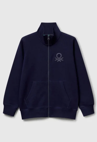 Sweatshirt aus reiner Baumwolle mit Reißverschluss