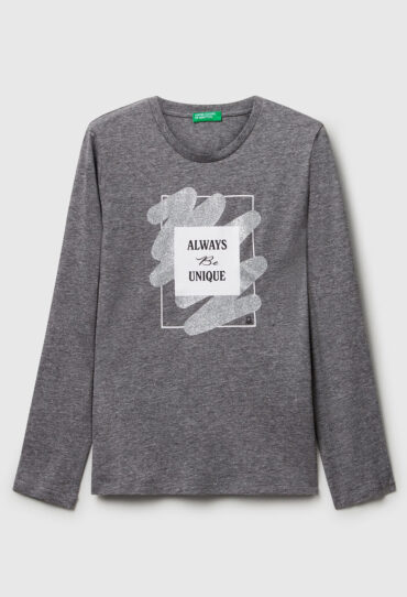 T-Shirt mit Glitzer-Print