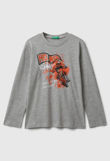 Baumwoll-T-Shirt mit Aufdruck