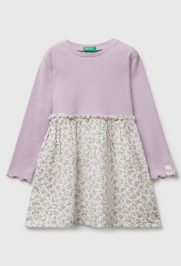 Langarmkleid mit Blumen