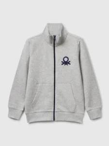 Sweatshirt aus reiner Baumwolle mit Reißverschluss