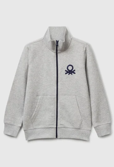 Sweatshirt aus reiner Baumwolle mit Reißverschluss