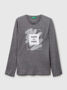 T-Shirt mit Glitzer-Print