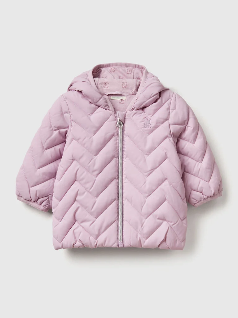 Wattierte Daunenjacke mit Ohren