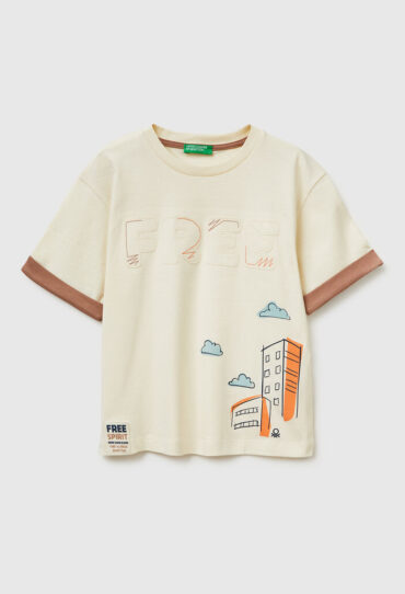 Bio-Baumwoll-T-Shirt mit Aufdruck