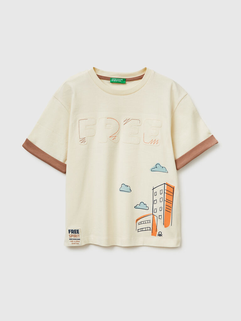 Bio-Baumwoll-T-Shirt mit Aufdruck