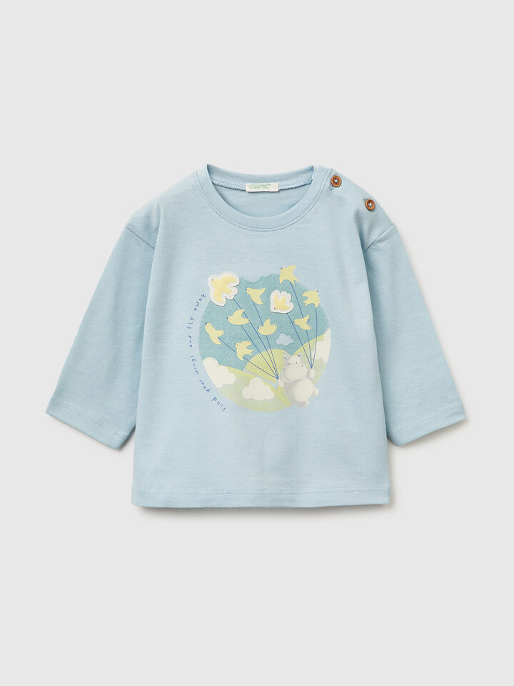 Bio-Baumwoll-T-Shirt mit Aufnäher