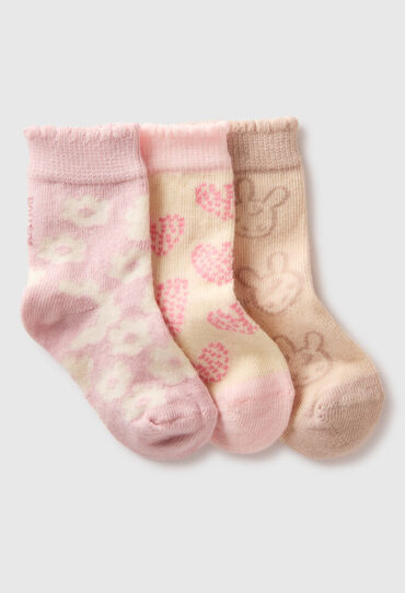 Drei Paar gemusterte Socken