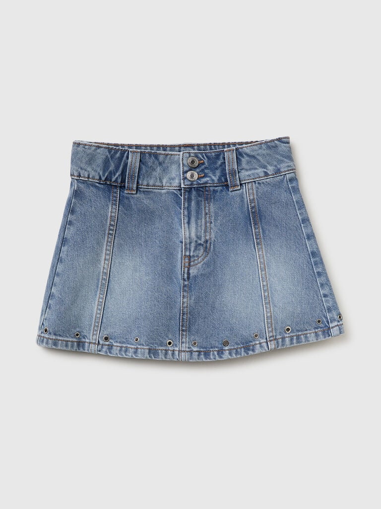 Jeansrock mit Ösen
