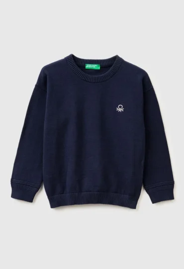 Pullover aus Bio-Baumwolle mit Rundhalsausschnitt