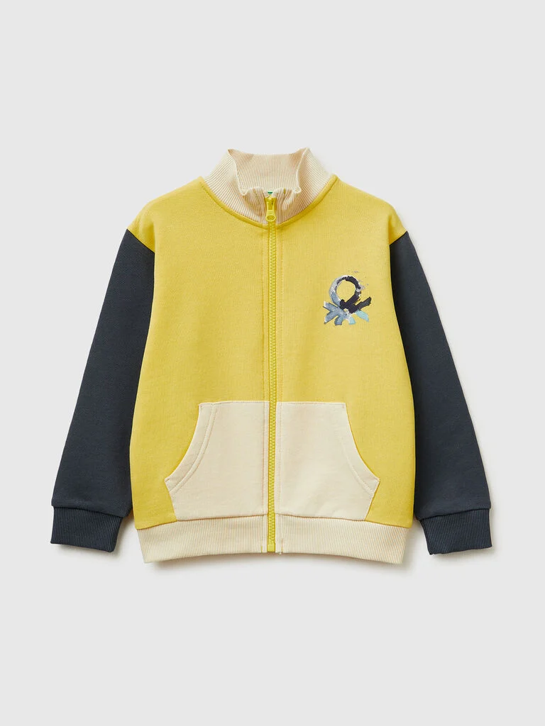 Sweatshirt aus Bio-Baumwolle mit Reißverschluss