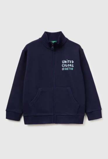 Sweatshirt aus Bio-Baumwolle mit Reißverschluss