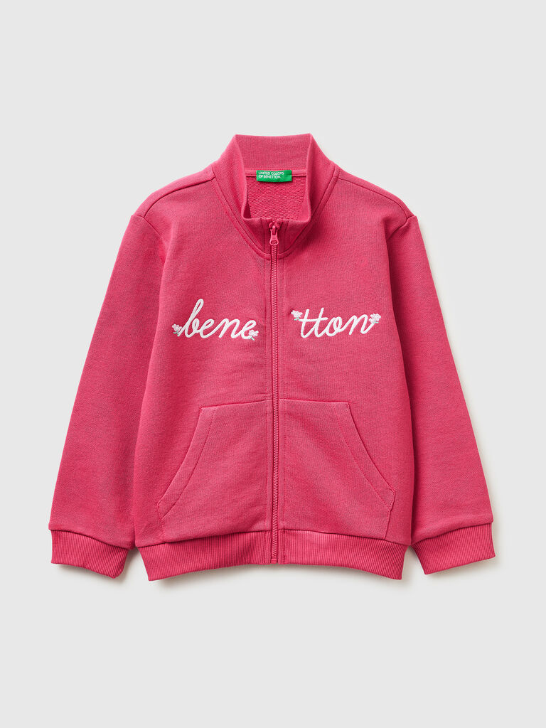 Sweatshirt mit Reißverschluss und Aufdruck