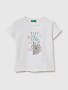 T-Shirt mit Aufdruck und Glitzer