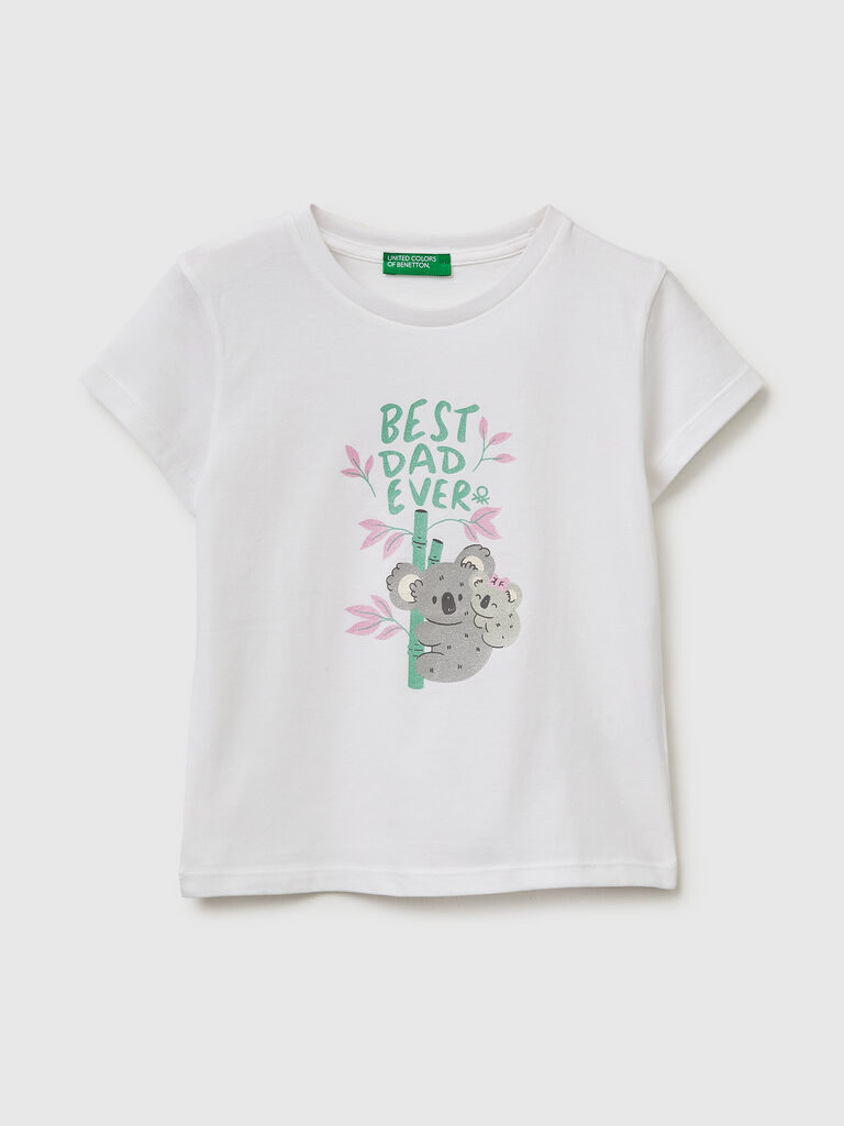 T-Shirt mit Aufdruck und Glitzer