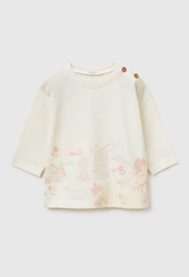 T-Shirt mit Stickerei und Druck