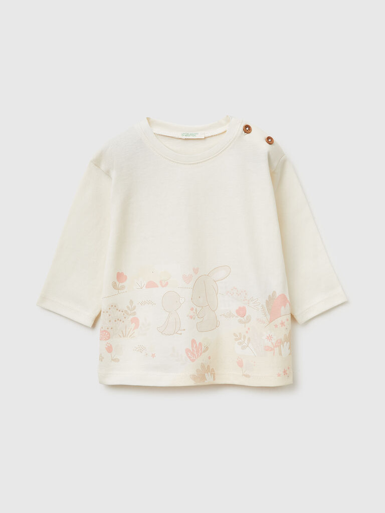 T-Shirt mit Stickerei und Druck