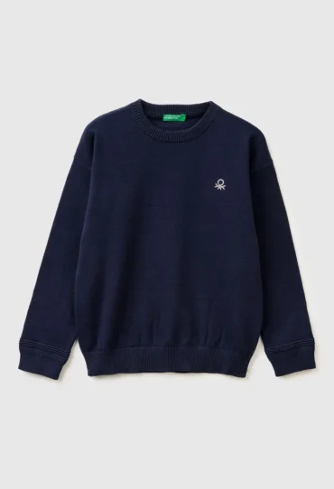 Pullover aus Bio-Baumwolle mit Rundhalsausschnitt