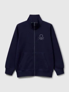 Sweatshirt aus reiner Baumwolle mit Reißverschluss