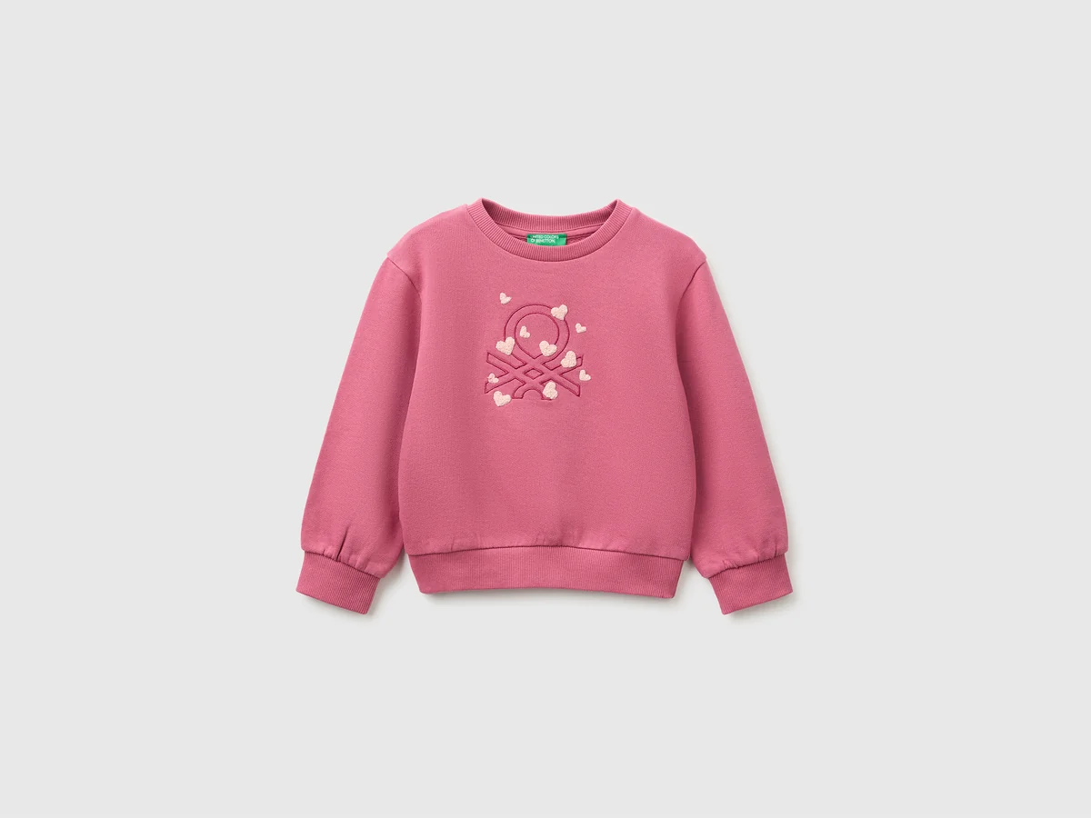 Rundhals-Sweatshirt mit Stickerei