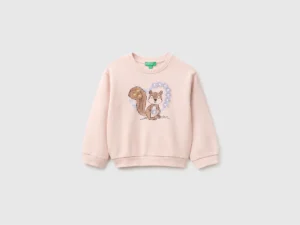 Sweatshirt mit Aufdruck und Stickerei aus Bio-Baumwolle