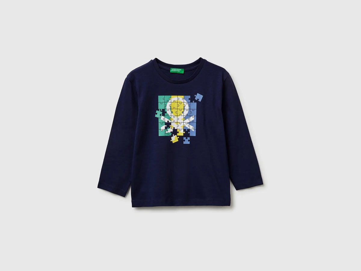 Bio-Baumwoll-T-Shirt mit Logodruck