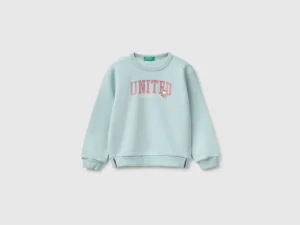 Geschlossenes Sweatshirt mit Glitzerdruck