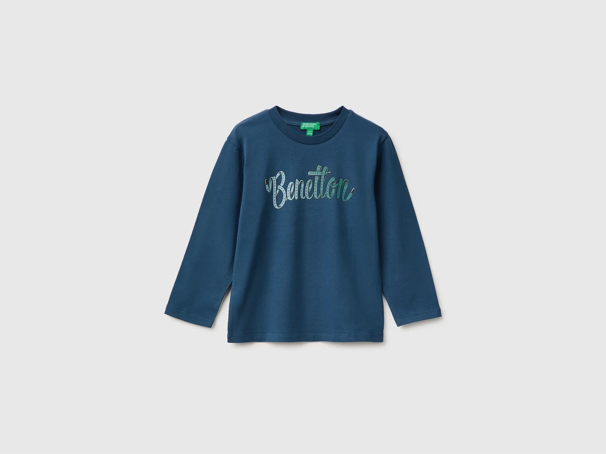 Langärmeliges T-Shirt mit Aufdruck