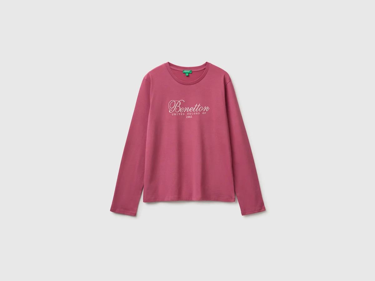 Langärmeliges T-Shirt mit Stickerei