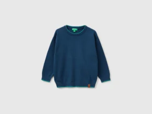 Pullover aus 100 % Baumwolle mit kontrastierenden Kanten