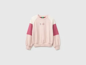 Sweatshirt mit Farbblock-Design und Stickerei