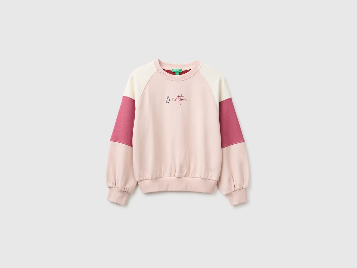 Sweatshirt mit Farbblock-Design und Stickerei