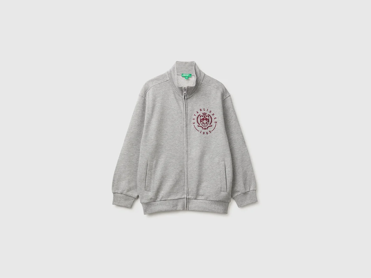 Sweatshirt mit Reißverschluss aus 100 _ Baumwolle
