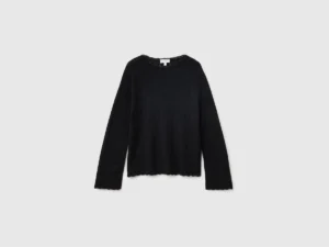Ultraleichter Pullover aus Wollmischung mit Lochmuster