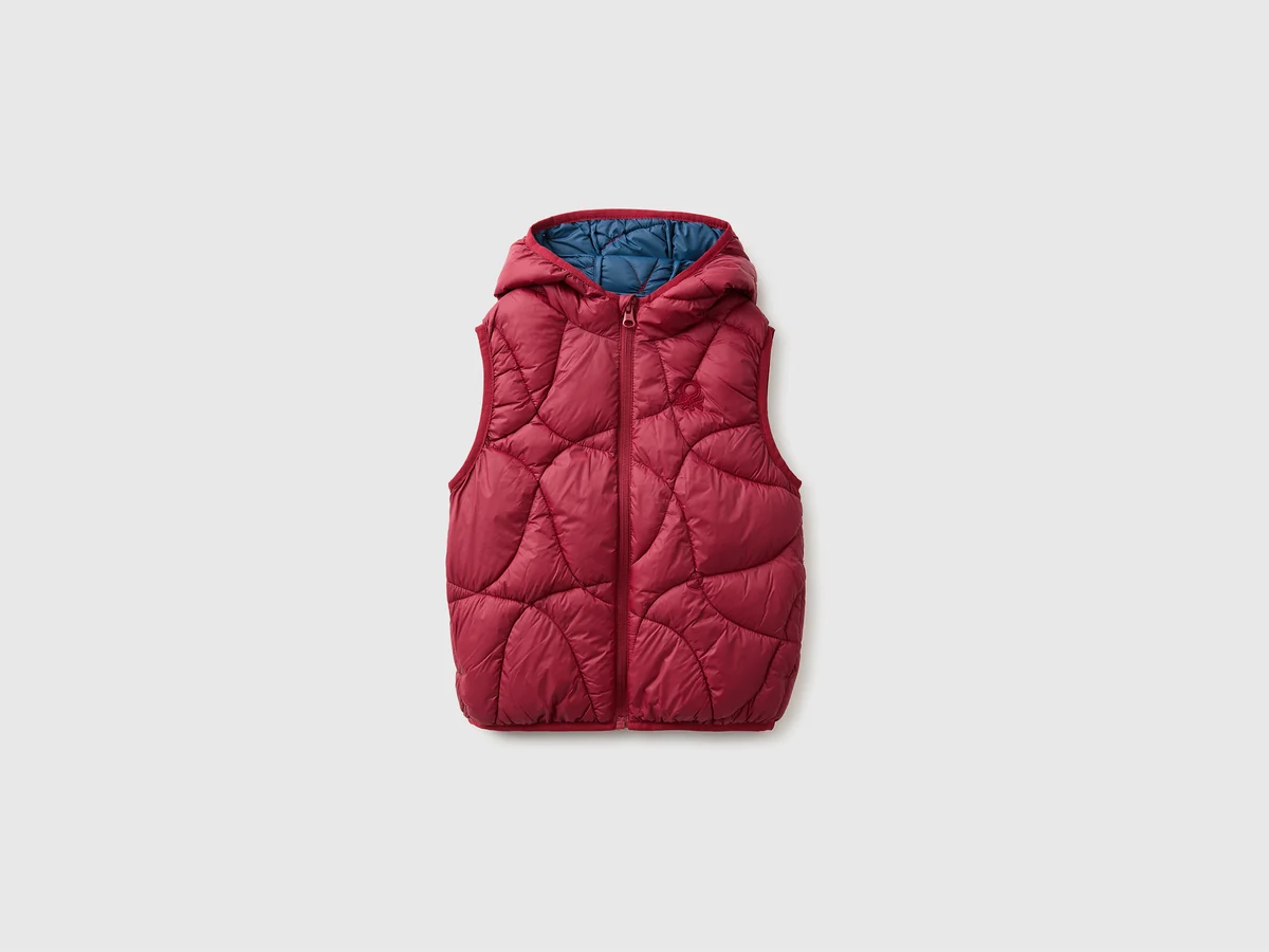 Wattierte, ärmellose Jacke mit Kapuze
